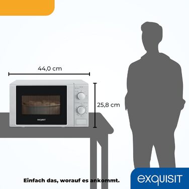 Мікрохвильова піч Exquisit MW 802 срібна 20L, 700W, 5 рівнів потужності, таймер, функція розморожування