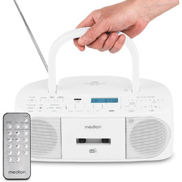 MEDION DRX-1 Plus Boombox: радіо DAB+, Bluetooth, CD-плеєр, MP3, касетний, AUX, зелений