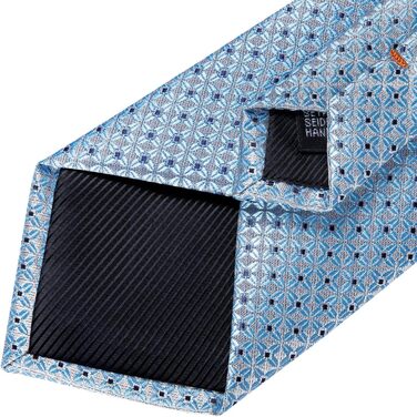 Набір краваток чоловічий DiBanGu з шовковим смугастим та клітинчастим візерунком, з нагрудним хустиною, запонками та краваткозажимом для весілля та офіційних заходів, світло-блакитний