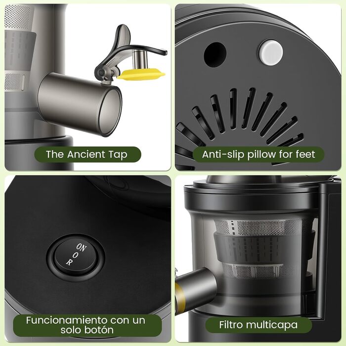 Шнекова соковижималка Entsafter Slow Juicer 400W для цілих овочів та фруктів, чаша 1.8л, холодний віджим, BPA-free