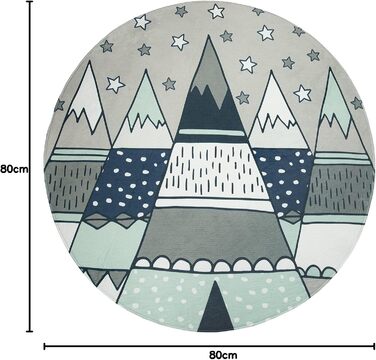 Дитячий килим Paco Home для хлопчиків та дівчаток 3D, Пастельні гори, хмари, зірки, 160x230 см, Сірий