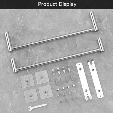 Висувна тримач для рушників 43-78 см, нержавіюча сталь, без свердління, стійка до вологи, для ванної кімнати та кухні