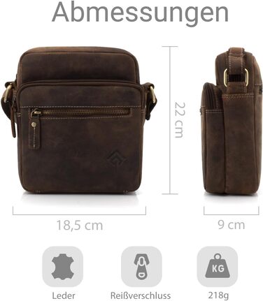 Чоловіча сумка через плече JOREY з натуральної шкіри - ідеальна для бізнесу, роботи та подорожей