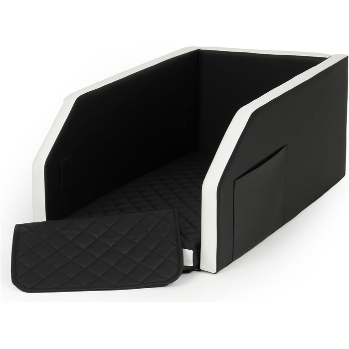 Автоматичне ліжко для собак у машину Velinda, 55x100 см, чорно-біле
