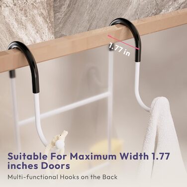 Настінна поличка для душу SWTYMIKI з 2 кошиками та 2 мильницями, з нержавіючої сталі, 14 гачків, білий колір