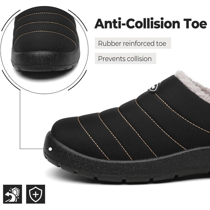 Тапочки халатні зимові для чоловіків та жінок Mishansha, теплі, з плюшевою підкладкою, розмір 35-47, чорний колір
