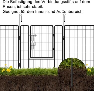 Вольєр для цуценят/маленьких собак 80x65 см, розкладний, з дверима та ґрунтовими анкерами, для внутрішнього/зовнішнього використання, вологостійкий