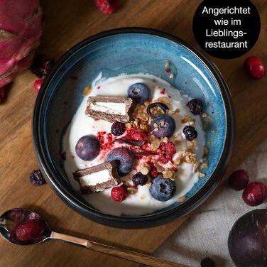 Набір посуду Moritz & Moritz SOLID Steinzeug 18 предметів на 6 осіб - 6 обідніх, десертних та глибоких тарілок (блакитний)