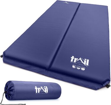 Надувна ізольована килимок/матрац для кемпінгу на двох осіб, 5 см, блакитний