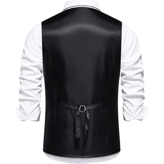 Чоловіча жилетка Miaikvs M111 чорного кольору, без рукавів, V-подібний виріз, для весілля, ділових зустрічей та повсякденного стилю