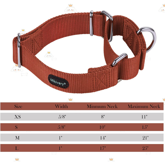 Нашийник для собак Mikivery Marraht: стильний металевий нашийник для тварин, підходить для собак малого, середнього та великого розміру (35.5-53 см, Колір: Коричневий)