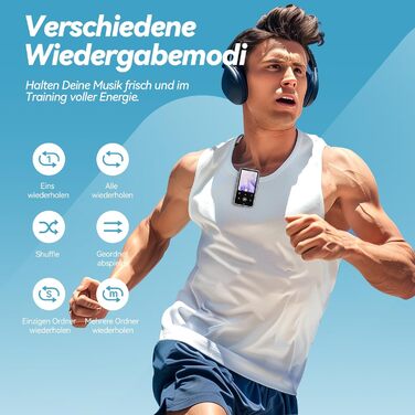 MP3 плеєр AGPTEK 64GB з кліпсою для спорту, Bluetooth 5.3, 1.8