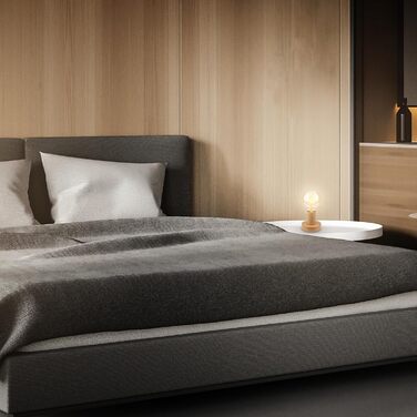 BRILONER Настільна лампа мініатюрна, ретро/вінтаж, E27, 10W, для дому, офісу, читання, 10x9 см, дерево/метал