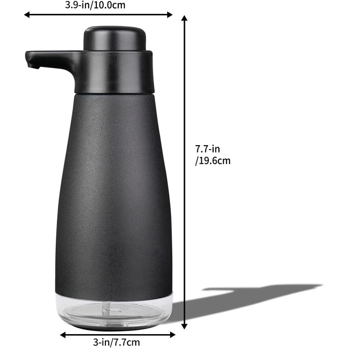 Дозатор для мила AIKE AK1062, нержавіюча сталь, 450 мл, чорний, для кухні