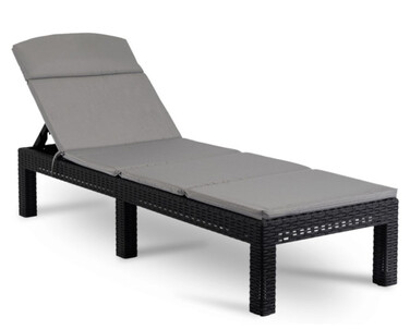 Шезлонг із техноротанга сірого кольору Mebel Elite