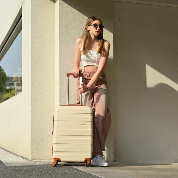 Набір валіз Merax 3 шт. з ABS-пластику, з колесами та TSA-замком, сіро-зелений (колір)