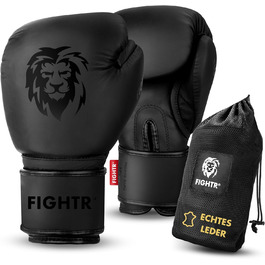 FIGHTR® Pro Leather Boxing Gloves | Men & Women | for Boxing, MMA, Muay Thai, Kickboxing & Combat Sports | 10, 12, 14, 16 oz | Includes Carry Bag