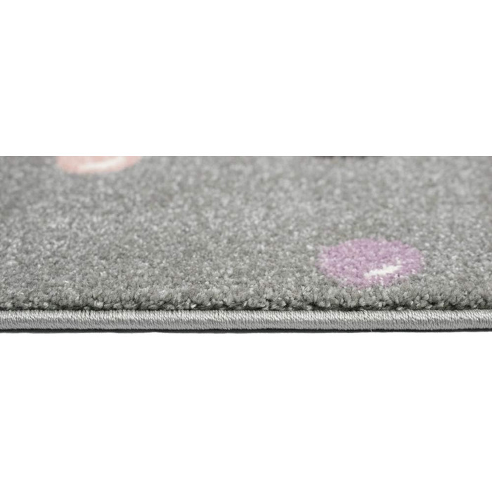 CARPETIA Children's Room Rug, Elephant, Dots, Bubbles, Grey, Blue, Size 200 x 290 cm