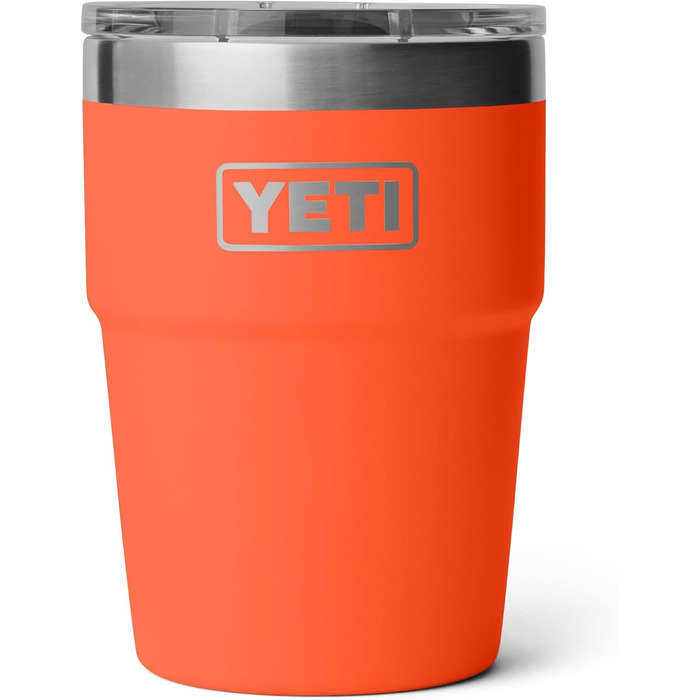 YETI Rambler Stackable Cup with Magslider Lid, 16 oz (475 ml), Papaya Color