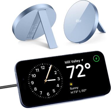 Бездротовий зарядний пристрій ESR MagSafe з підставкою для iPhone 17/16/16 Pro/16 Pro Max/15/14/13, AirPods 4/3/2 Pro, білий (без адаптера живлення)