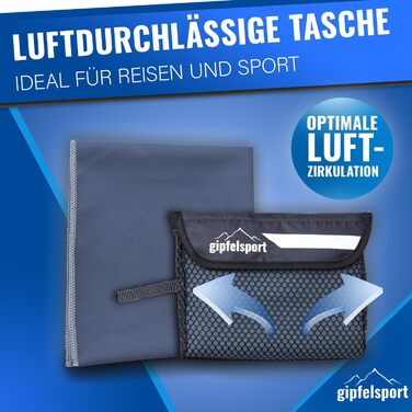Набір мікрофібрових рушників Gipfelsport для сауни, фітнесу, спорту та пляжу (80x40 см, темно-синій)