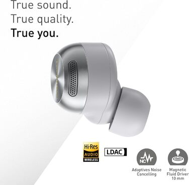 Technics EAH-AZ100E-S Бездротові навушники з активним шумозаглушенням, 10 мм драйвер, Multipoint Bluetooth, AI Voice Focus, срібного кольору
