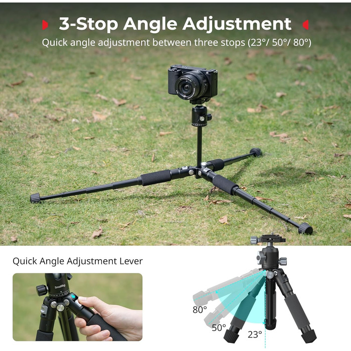 SMALLRIG VT-20 Pro Mini-штатив для камери та телефону: компактний, з кульковою головкою 360° та кріпленням для телефону