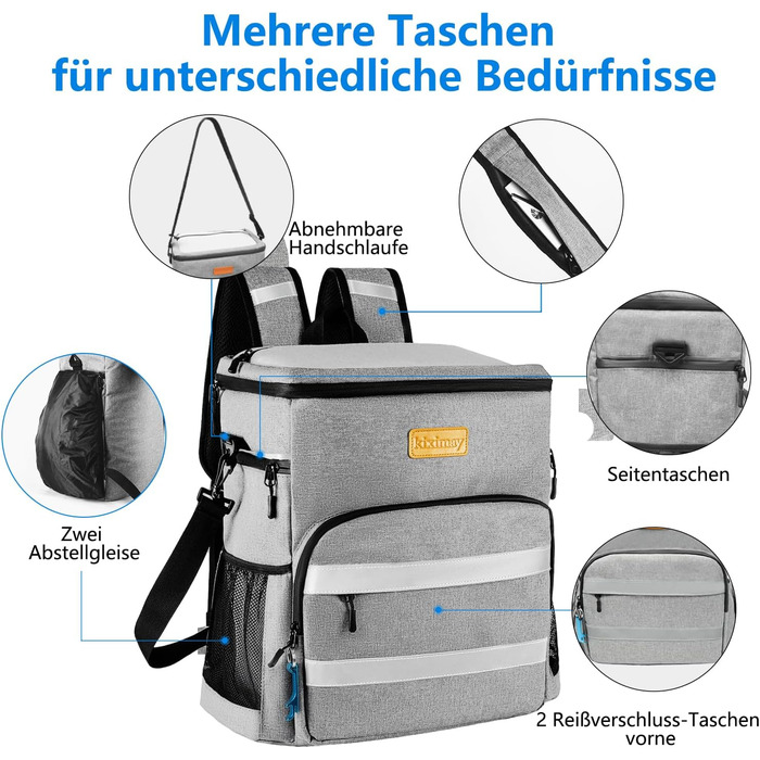30L Cooler Bag Large Foldable - Cooler Bag for Food & Drinks, Picnic Bag, Insulated Thermal Bag, Cooler Bag Car for Beach/Picnic/Camping/BBQ