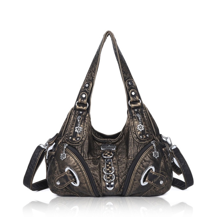 Сумка жіноча Angel Kiss Hobo з PU шкіри бронзового кольору з багатьма відділеннями