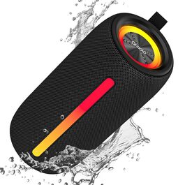 Портативна Bluetooth колонка Oraolo з RGB підсвіткою, водонепроникна IPX6, 10 годин автономії - для дому, велосипеда, вечірок, чорна