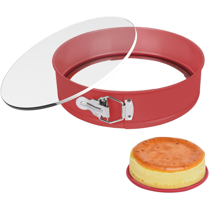 Форма для випічки Hikaproligt з нержавіючої сталі, діаметр 26 см, кругла, з антипригарним покриттям та захистом від протікання, знімний дно, для чізкейків та тортів