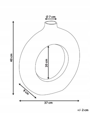 Декоративна ваза COMAL Metal, 40 см, золотиста