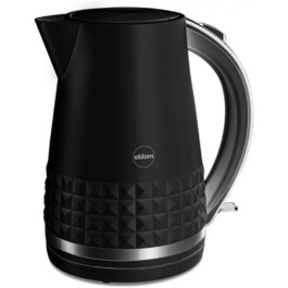 Eldom VENO Retro Kettle - 1.5L, 3000W, Rapid Boil, Vintage Design with Grid Pattern, Removable Scale Filter - White Delux (Black)