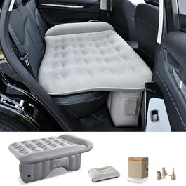 Автоматичний надувний матрац для заднього сидіння авто Coverado - сірий, універсальний, з вбудованим насосом та подушками