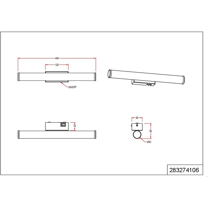 Trio Leuchten LED Bathroom Wall Light Mattimo 283274106, Metal Chrome, White Plastic, 4.3 Watt LED
