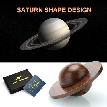 Набір для копчення коктейлів та віскі, з 4 дерев'яними стружками, подарунок на День батька, для Old Fashioned, коктейлів, віскі, бурбону, кави, м'яса, волоського горіха Saturn - волоський горіх