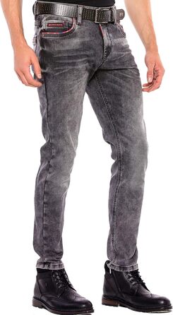 Чоловічі джинси Cipo & Baxx Klassisch Regular Fit, чорні, W40 L34, класичний крій, 5 кишень