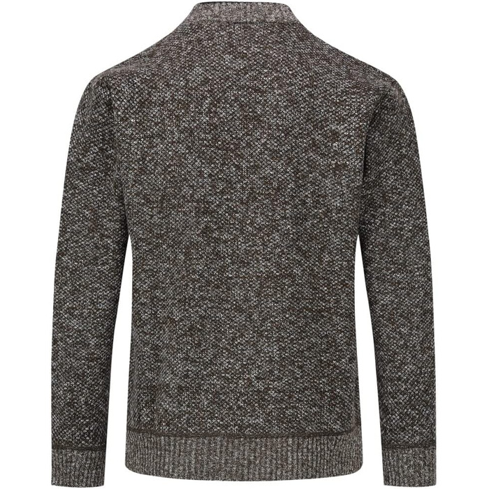 Чоловічий в'язаний кардиган Allthemen з V-подібним вирізом, з підкладкою та ґудзиками, велика в'язка, теплий перехідний жакет (4XL, Кофе)