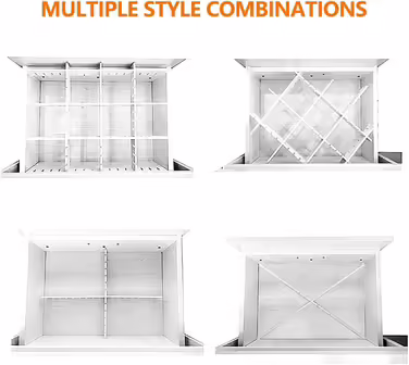 KnnRiim 12 Piece Drawer Dividers, 47x11 cm, Thick, DIY Partition Walls for Drawers, Large Flexible Organizer for Clothes, Bedroom, Bathroom, Kitchen Appliances, Desk, Office Storage (Thick 45x9x0.5 cm 12 Piece)