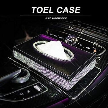 Скріпка для авто з кристалами та діамантами, чорна - аксесуар для салону