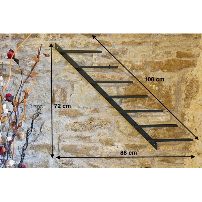 DanDiBo Bottle Holder Wine Rack Diagon 100cm Metal Bottle Stand Wall Shelf Bar (Right-hand version)
