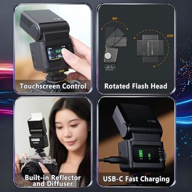 Godox iT32 TTL міні-спалаху для Sony з X5-S передавачем, 2.4G HSS 1/8000s, сумісний з Sony ZV-E10, a7IV, a9III, a6400, a6700, a7III, a7CII, a6000, a7C, a6100, a7SIII, ZV-E10 II, a6500, RX10