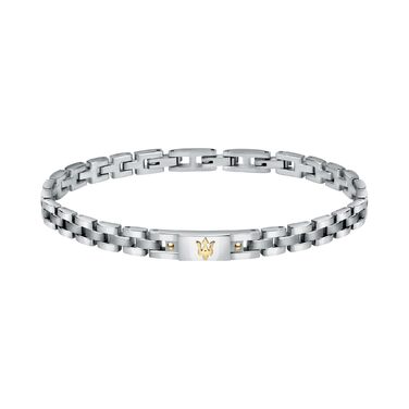 Браслет чоловічий Maserati JEWELS з нержавіючої сталі з позолотою, сірий - JM420ATH05