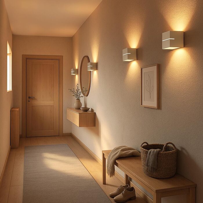 Настінна лампа KOURA SSC-LUXon (2 шт.) - чорна та золота, з розрізом для світла, для LED G9, для сходищ, коридору