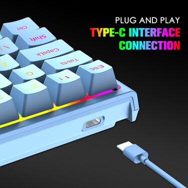 Ігрова комбінація клавіатури та миші MAGIC-REFINER: механічна клавіатура 62 клавіші, RGB-підсвічування, миша 12000 DPI, USB-C, для PC/Mac/Win