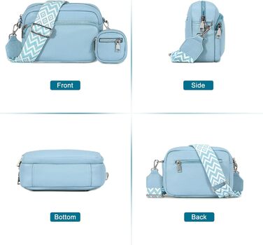 Сумка жіноча через плече маленька PU шкіра кросбоді Eisblau-b зі знімним ремінцем