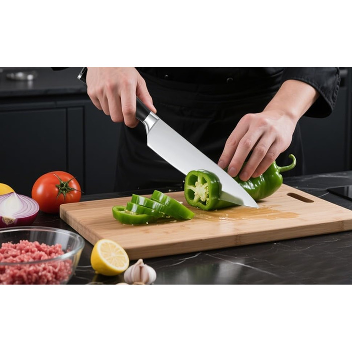 Набір кухонних ножів XFNlumere з нержавіючої сталі (20 см) з ергономічною ручкою - подарунковий набір