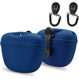 Силіконовий мішечок для корму для собак AUDWUD з кліпсою та магнітною застібкою, 2 шт., морська синя