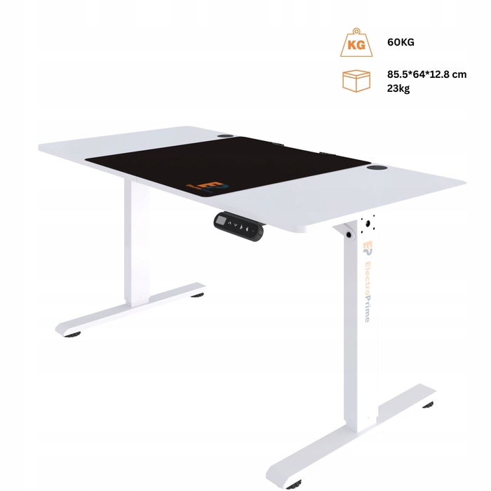 Ігровий стіл Electroprime Flow з підйомною стільницею, білий (120x60 см)