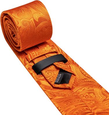 Набір краваток, краваткова кнопка, нагрудна хустинка, запонки, для чоловіків Barry.Wang (Оранжевий)